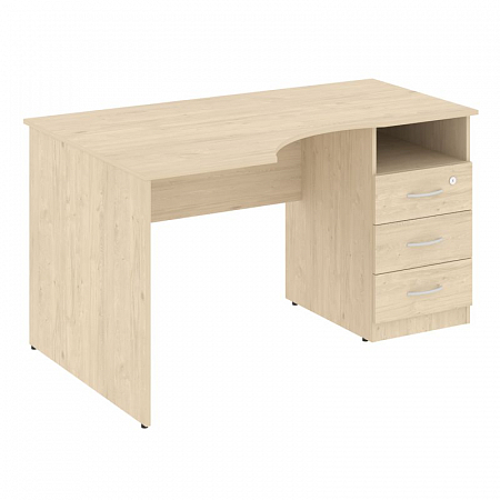 Nova S Стол криволинейный с тумбой правый В.САТ-2 (R) Бук Артизан 1400*900*750