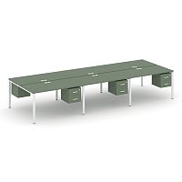 Бенч-система на 6 мест с подвесными тумбами Concept CN.DRS-156