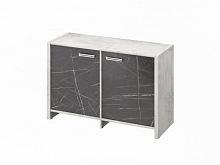 Тумба двухсекционная FI-12-02.G Хромикс белый/Камень Пьетра Гриджиа черный