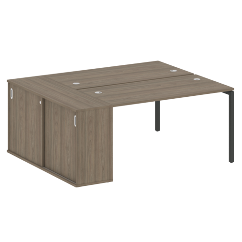 Бенч-система с шкафом-купе на П-обр. м/к Metal System Quattro 40БП.РС-СШК-1.3