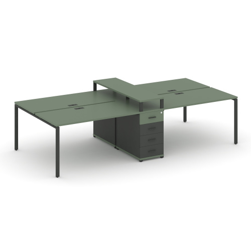 Бенч-система на 4 места с 1 опорной тумбой Concept CN.DRS-435 фото 2