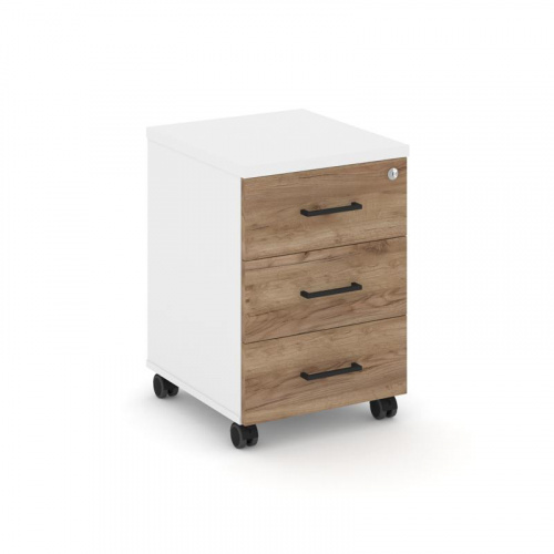 Style Project Тумба мобильная усил. колеса SN.TMU-002 Антрацит/Дуб Наварра/Черный Ручки 416*460*611 фото 7