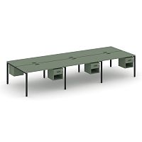 Бенч-система на 6 мест с подвесными тумбами Concept CN.DRS-157