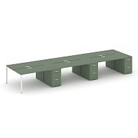 Бенч-система на 6 мест с 3 опорными тумбами Concept CN.DRS-463