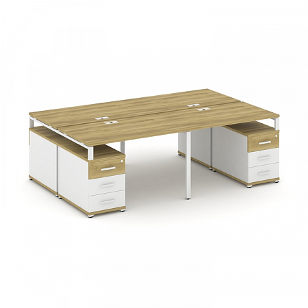 Бенч-система на 4 места с 2 опорными тумбами Concept CN.DRS-326