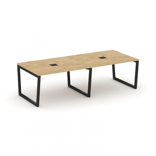 Style Project Стол переговорный SN-5T2.SPRG-044 Акация Лорка/Металл Антрацит/Заглушка Металл Антраци
