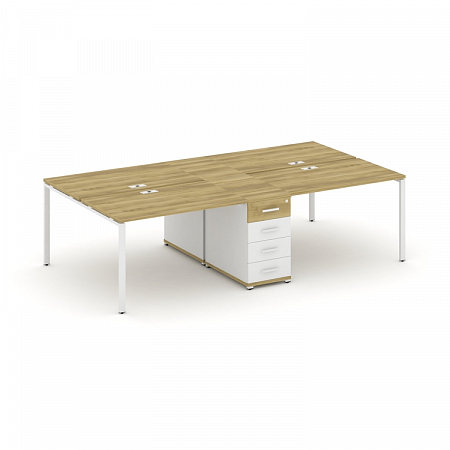 Бенч-система на 4 места с 1 опорной тумбой Concept CN.DRS-418