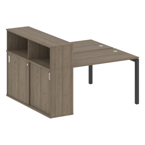 Бенч-система с шкафом-купе на П-обр. м/к Metal System Quattro 50БП.РС-СШК-2.2