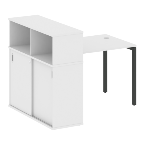 Стол офисный с шкафом-купе на П-обр. м/к Metal System Quattro 40БП.РС-СШК-3.1 фото 13