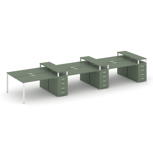 Бенч-система на 6 мест с 3 опорными тумбами Concept CN.DRS-476