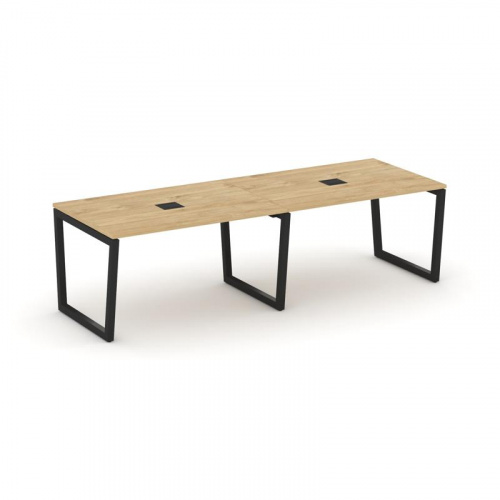 Style Project Стол переговорный SN-5T2.SPRG-011 Акация Лорка/Металл Антрацит/Заглушка Металл Антраци