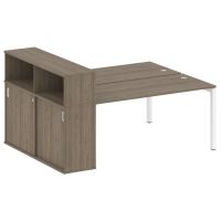 Бенч-система с шкафом-купе на П-обр. м/к Metal System Quattro 50БП.РС-СШК-2.4